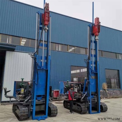光伏地桩打桩机3米履带全液压打桩机热销德建重工光伏电缆打桩机