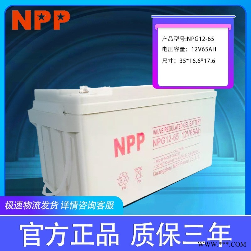 NPP耐普蓄电池NPG12-55 免维护12V55AH UPS电源直流屏EPS消防控制太阳能