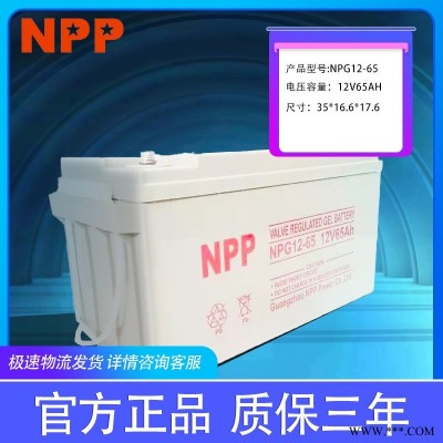 NPP耐普蓄电池NPG12-55 免维护12V55AH UPS电源直流屏EPS消防控制太阳能
