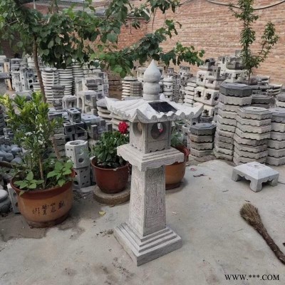 泽业雕塑 石雕石灯 景观石灯笼 仿古做旧小石灯 太阳能石头灯