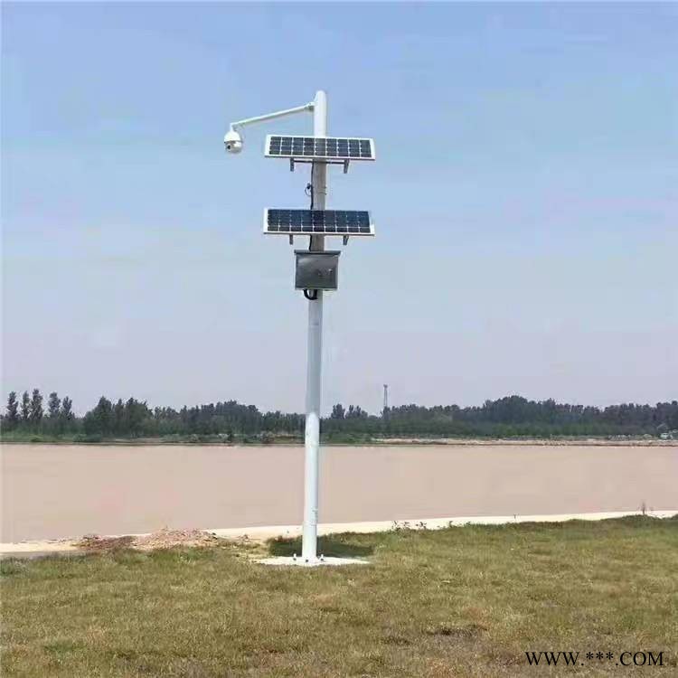河北太阳能监控杆厂家定做/厂区太阳能监控杆60瓦80瓦免布线球机悬臂户外道路