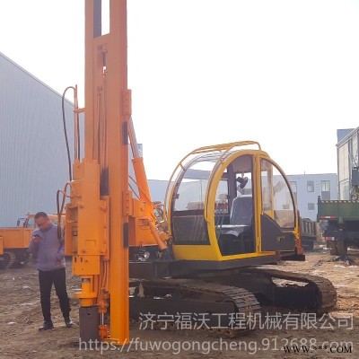 福沃 全回转公路桥梁地基打桩机价格 履带式6米8米光伏支架打桩机
