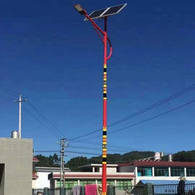 7米太阳能路灯价格太阳能瓦数足不虚标单臂等径杆道路照明灯 英谷