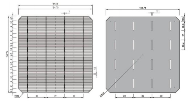 工厂现货供应单晶156.75mm 19.0%-19.7% 4BB 电池片示例图2