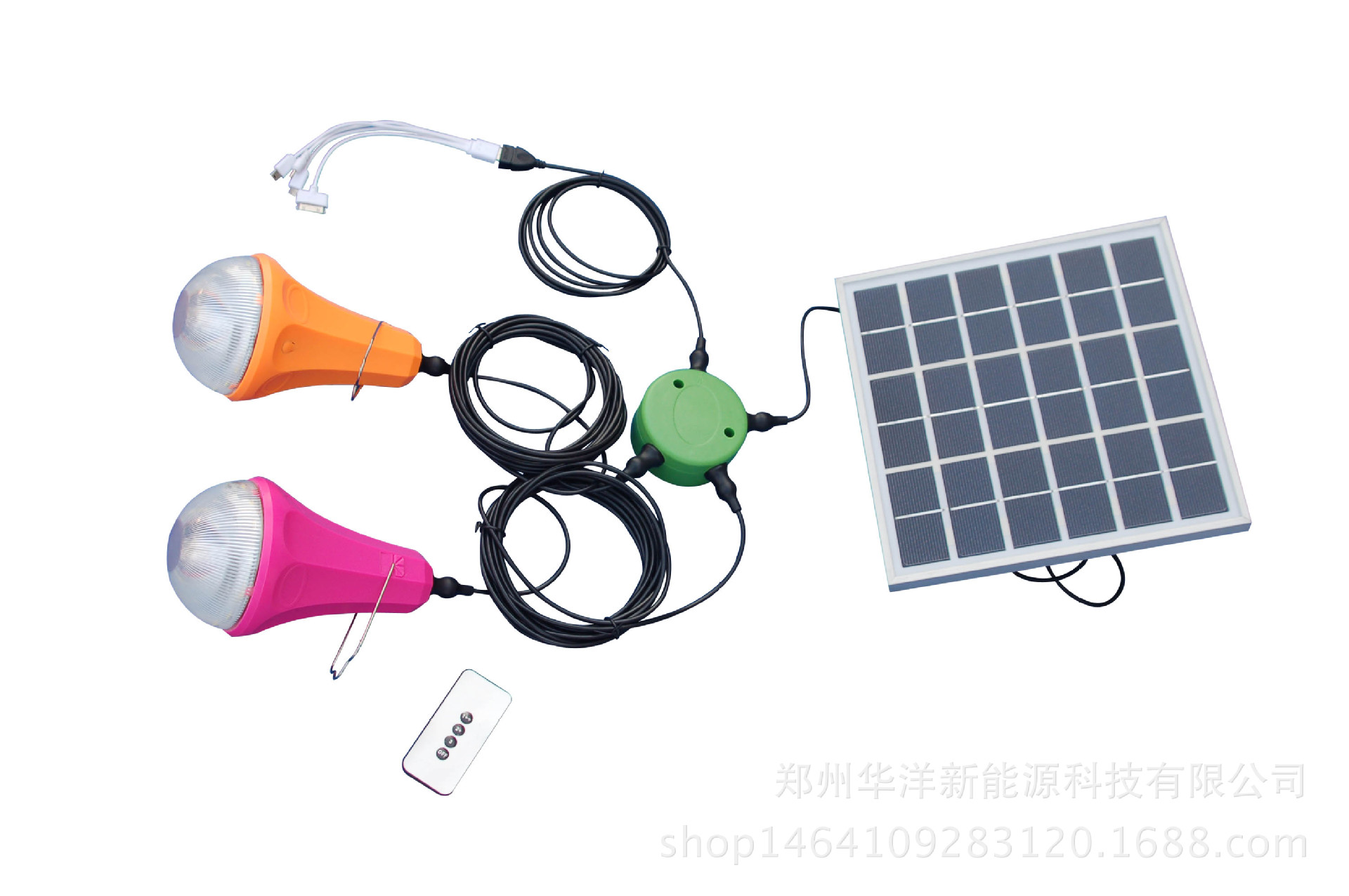 15W全套太阳能灯价格家用太阳能LED灯太阳能野营帐篷灯一拖三球泡示例图11