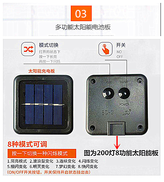 景观庭院LED装饰彩灯 太阳能插地防水灯 太阳能LED防水灯串批发示例图8