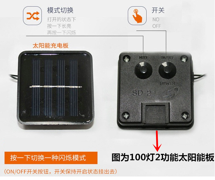 景观庭院LED装饰彩灯 太阳能插地防水灯 太阳能LED防水灯串批发示例图9